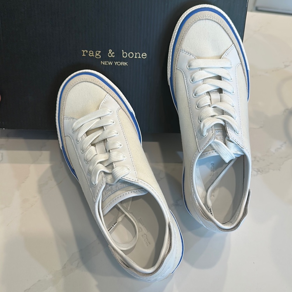 Rag & Bone army low top white canvas sneakers size EU 38 US 8